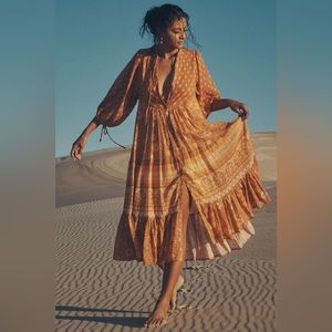 ⚡️Spell & the Gypsy Utopia Short Sleeve Midi Dress, Color Cinnamon, Size M, NWT